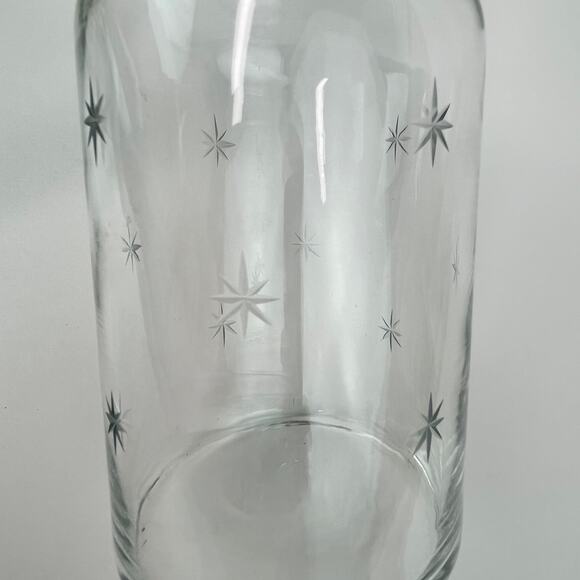 Libbey Water Juice Carafe Decanter Etched Atomic Star - Picture 4 of 6